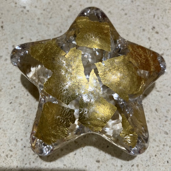 ROBERT HELD ART GLASS STAR PAPERWEIGHT GOLD HANDMADE VINTAGE - Picture 3 of 7